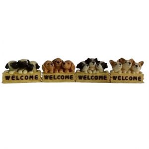 Three dogs Welcome Sign